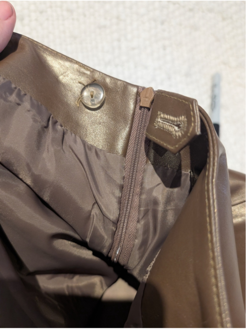 646 - Ralph Lauren Black Label Brown 100% Leather Pants Size 12 - Picture 6 of 9